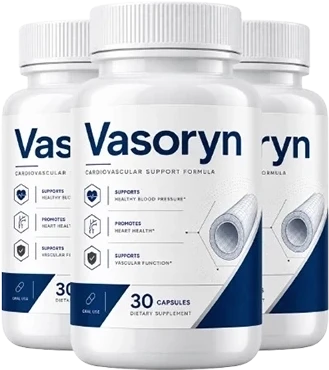 Three bottles of Vasoryn cardiovascular support formula